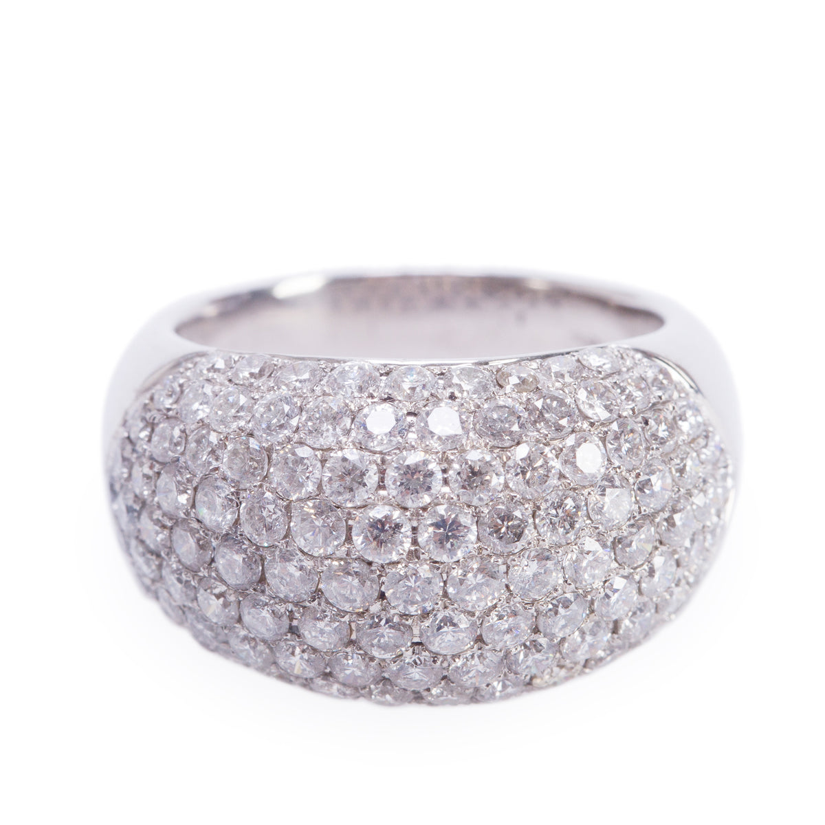 18k White Gold 3.00 tcw. Pave Diamond Ring, Size 6.5