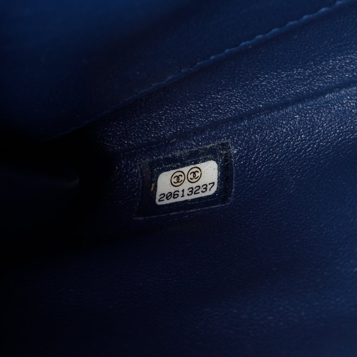 Chanel Blue Quilted Patent Leather New Clutch w/ Chain, Box, Authenticity Card & Receipt