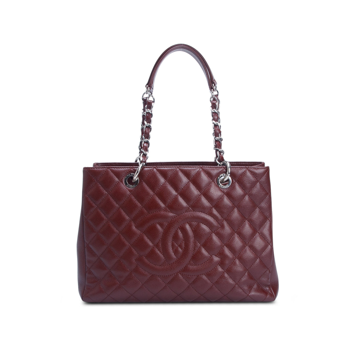 Chanel Burgundy Caviar Leather Grand Shopping Tote (GST)