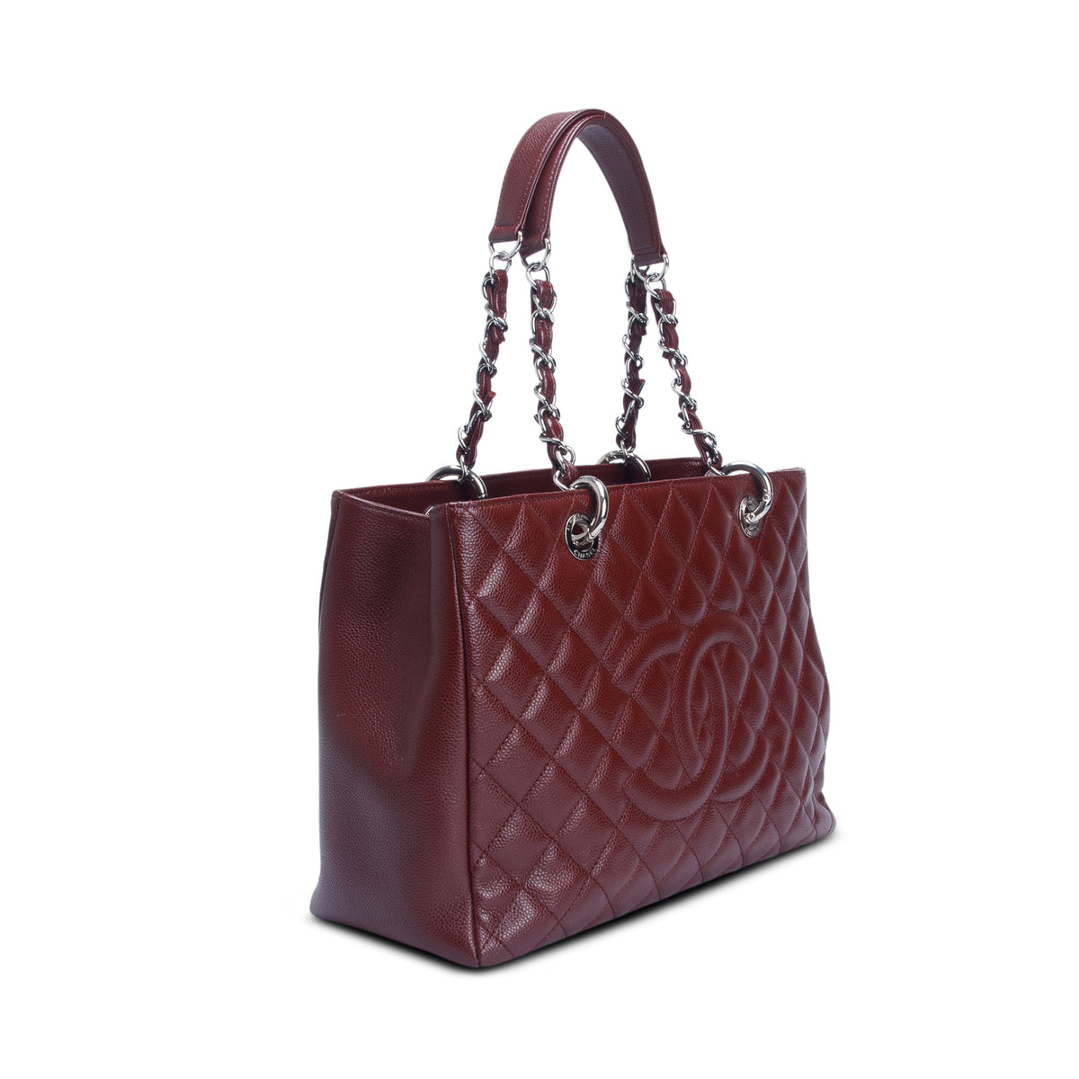 Chanel Burgundy Caviar Leather Grand Shopping Tote (GST)