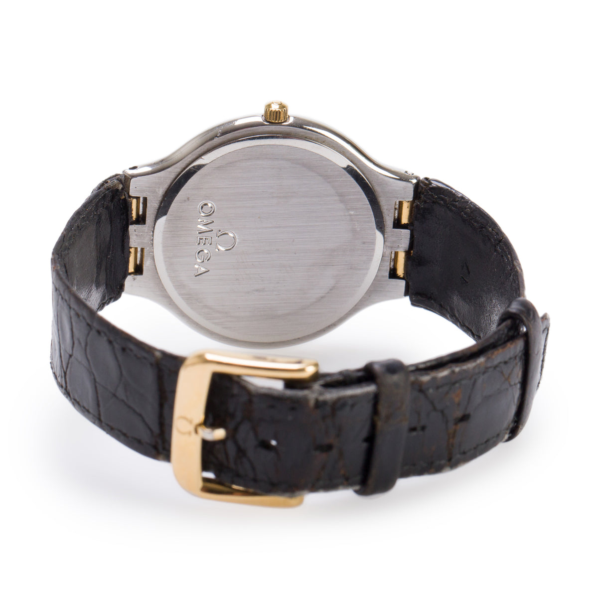 Omega Vintage Stainless Steel & 18k Yellow Gold De Ville Symbol 23 MM Quartz Watch Gold Dial