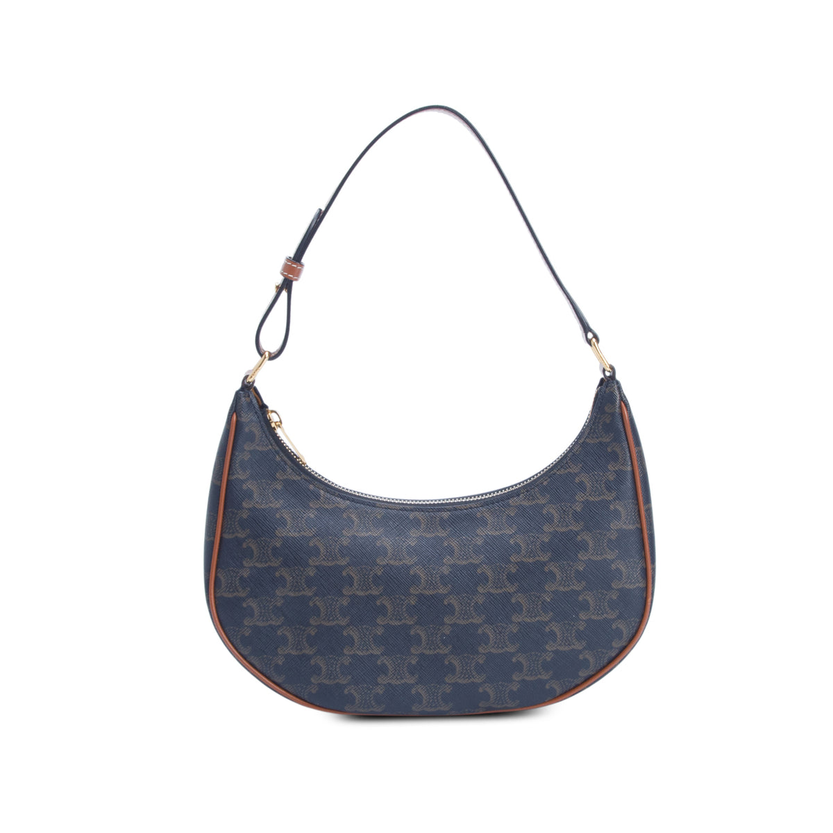 Celine 2021 Brown Triomphe Canvas and Calfskin Ava Shoulder Bag