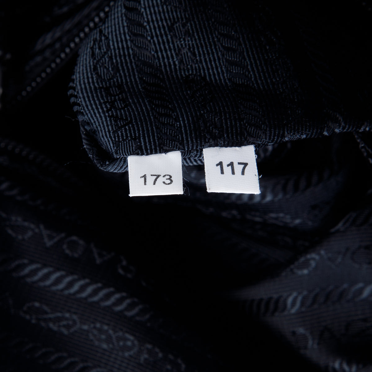 Prada Black Tessuto Nylon Stampata Geometric Print Tote w/ Strap & Authenticity Card