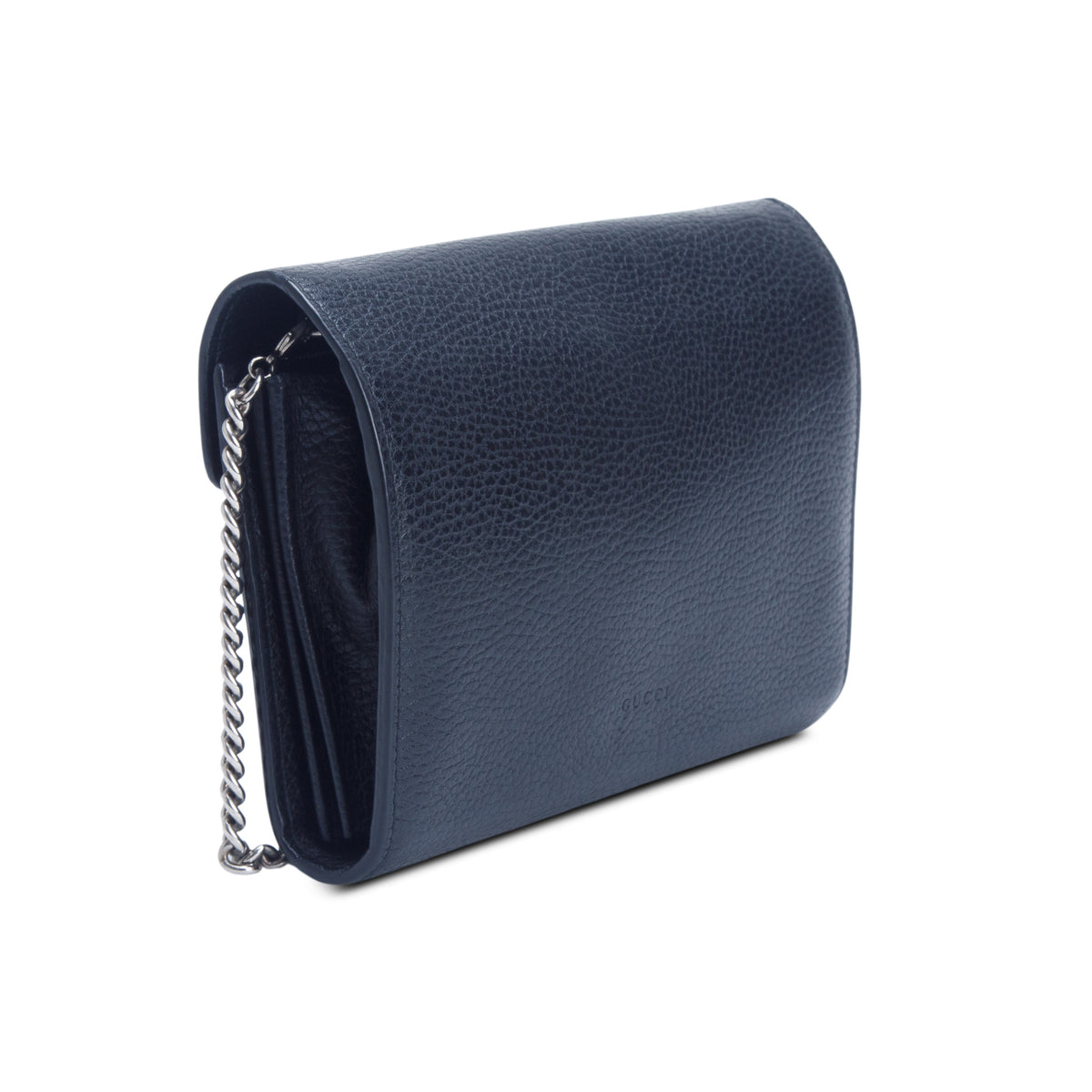 Gucci Black Calfskin Crystals Mini Dionysus Chain Wallet