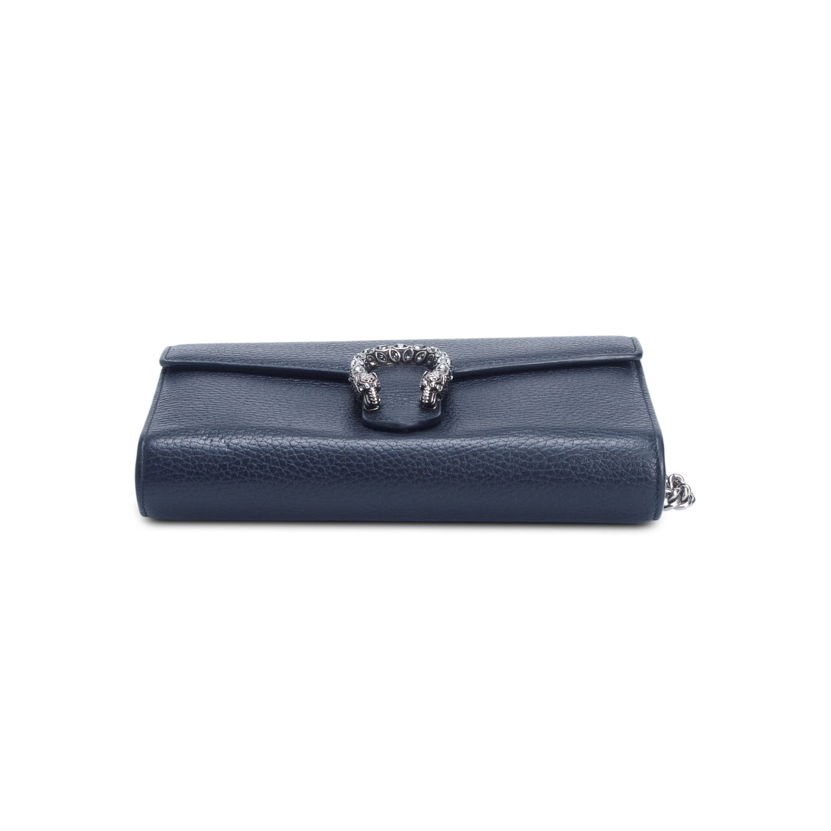 Gucci Black Calfskin Crystals Mini Dionysus Chain Wallet