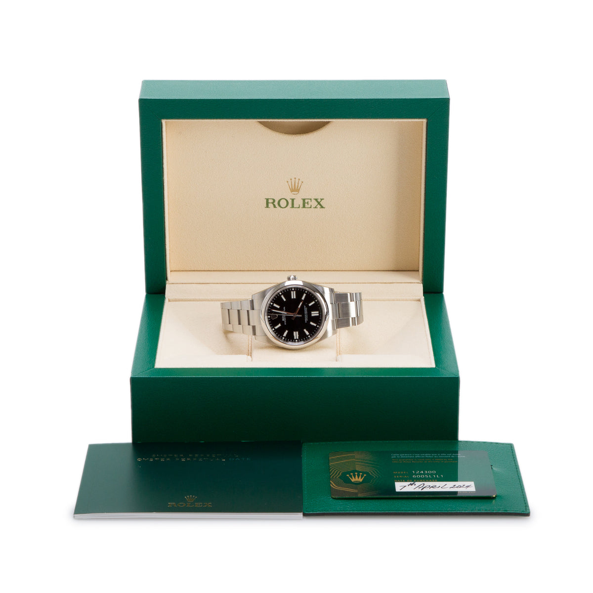 Rolex 2024 Stainless Steel Oyster Perpetual 41 MM Automatic Watch Black Dial 124300 w/ Box & Papers