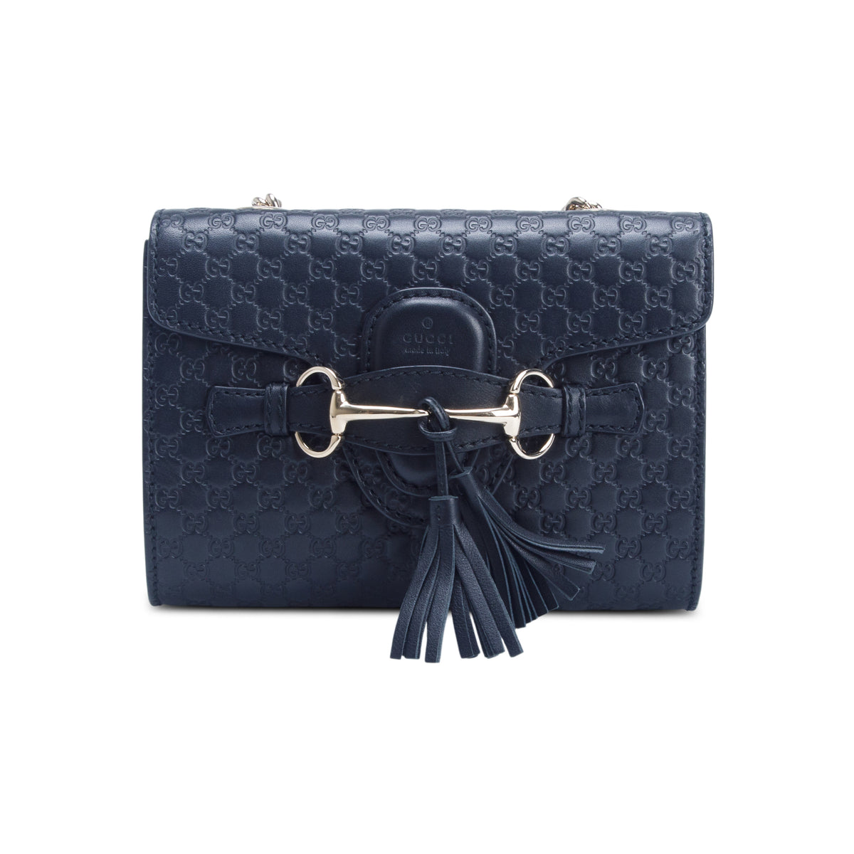 Gucci Black Leather Signature Mini Emily Horsebit Bag