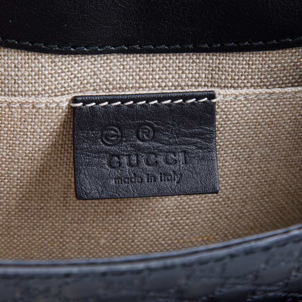 Gucci Black Leather Signature Mini Emily Horsebit Bag