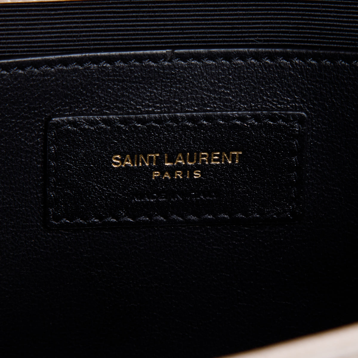 Saint Laurent 2022 Brown Grain De Poudre Medium Kate Bag w/ Box