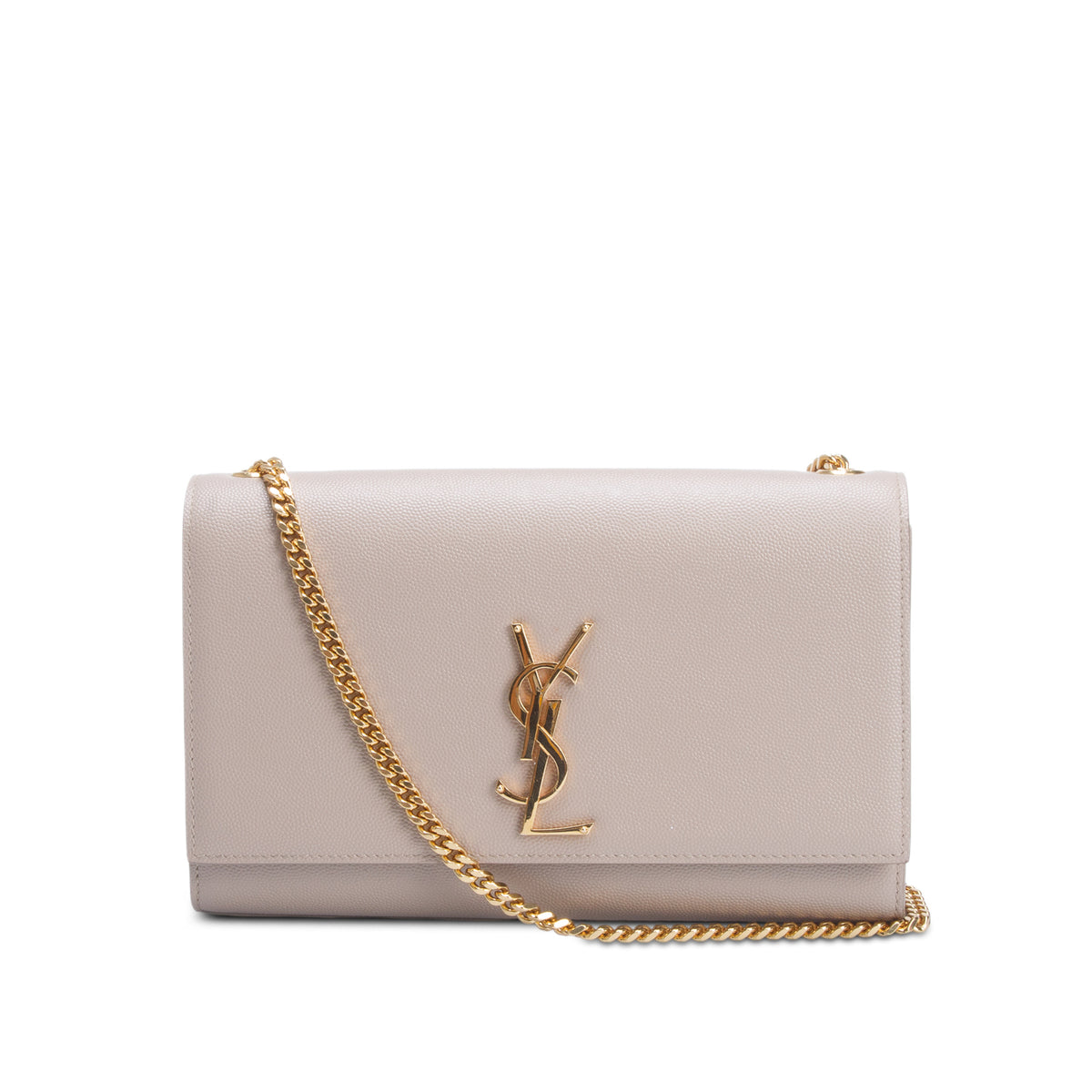 Saint Laurent 2022 Brown Grain De Poudre Medium Kate Bag w/ Box