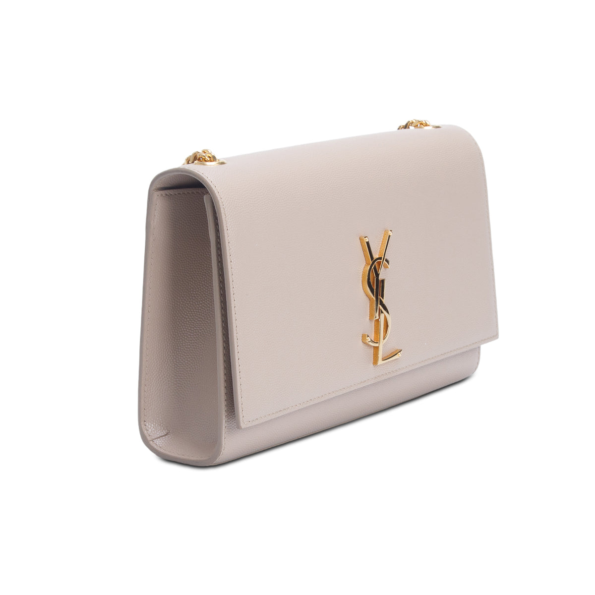Saint Laurent 2022 Brown Grain De Poudre Medium Kate Bag w/ Box