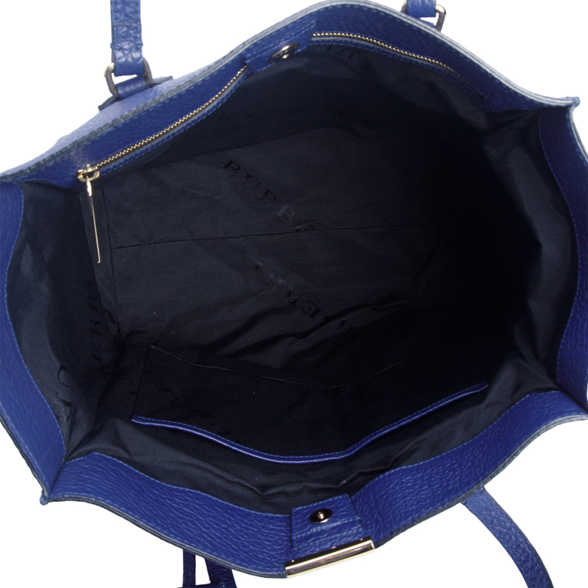 Burberry Blue Heritage Grain Medium Woodbury Tote
