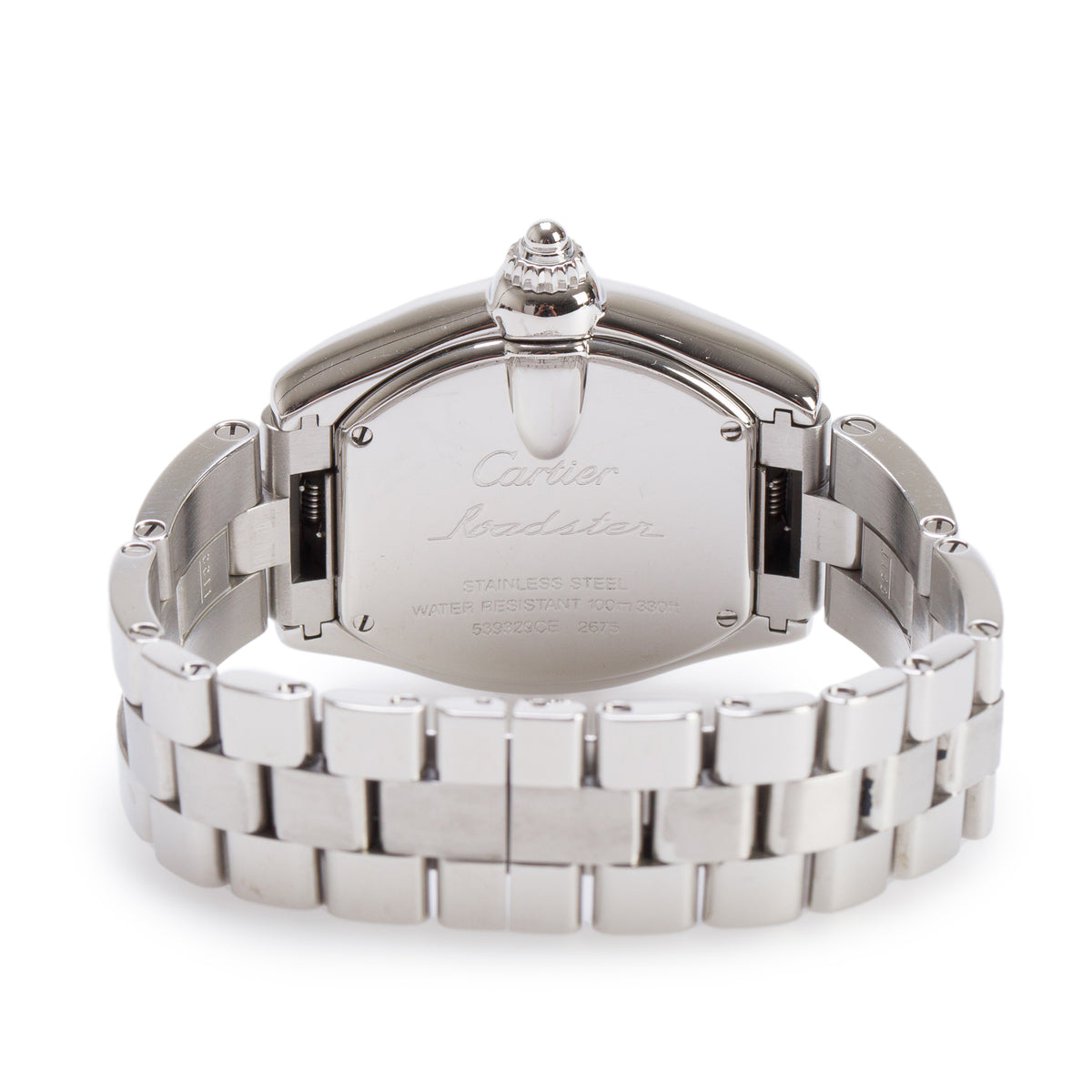 Cartier Stainless Steel Roadster 31 MM Quartz Watch Silver Dial 2675 w/ Straps