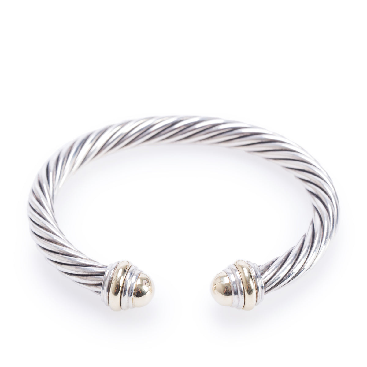 David Yurman Sterling Silver & 14k Yellow Gold 7 MM Cable Classics Bracelet