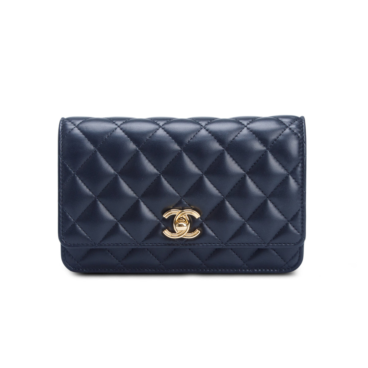 Chanel 2026 Black Quilted Lambskin Wallet On Chain w/ Box & Receipt