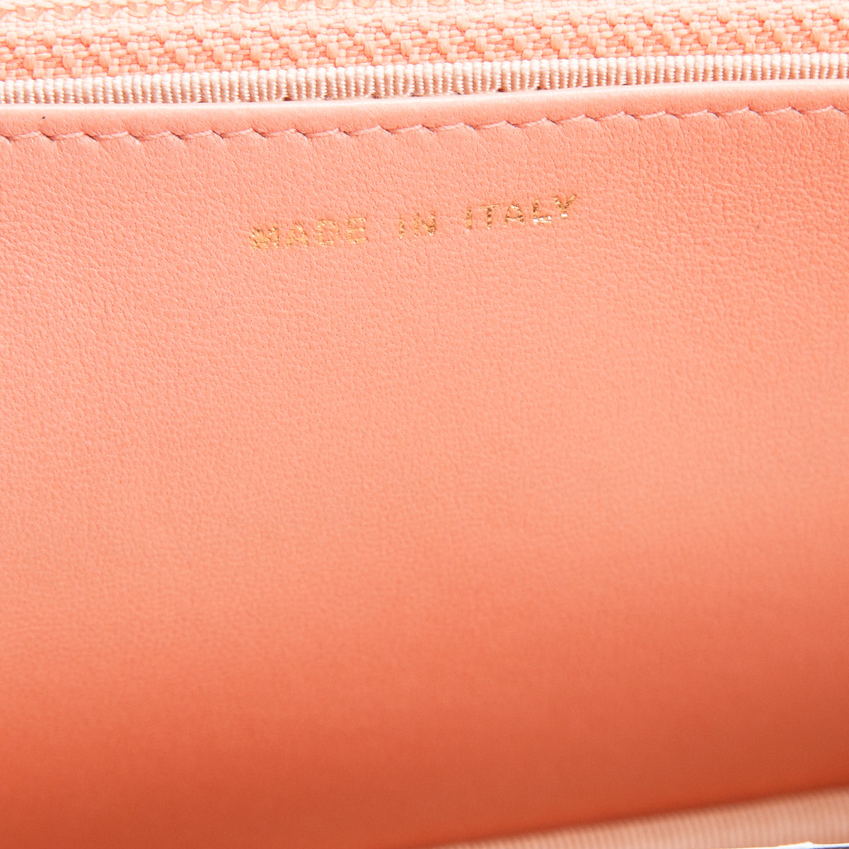Chanel Peach Quilted Lambskin Wallet on Chain w/ Box & Authenticity Card