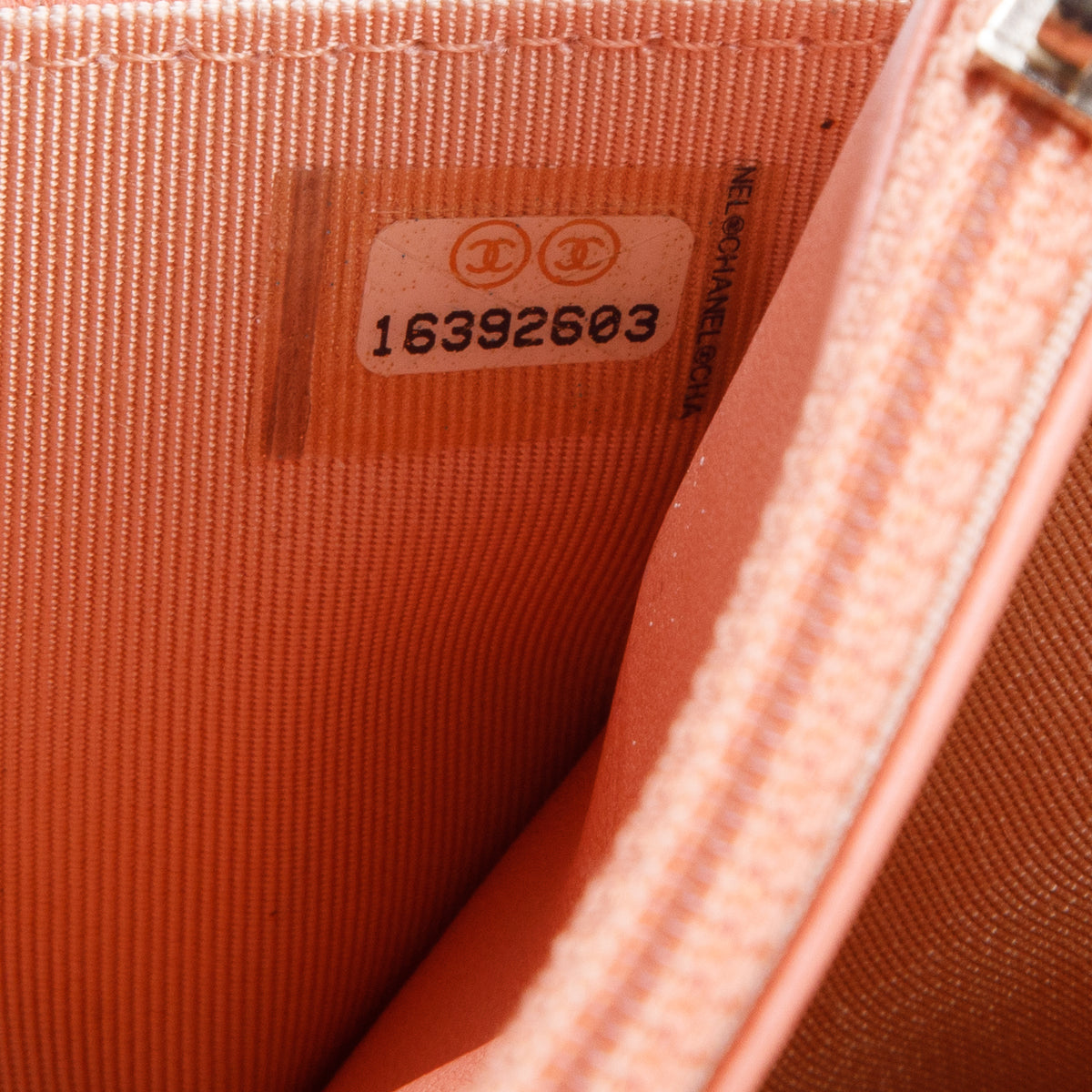 Chanel Peach Quilted Lambskin Wallet on Chain w/ Box & Authenticity Card