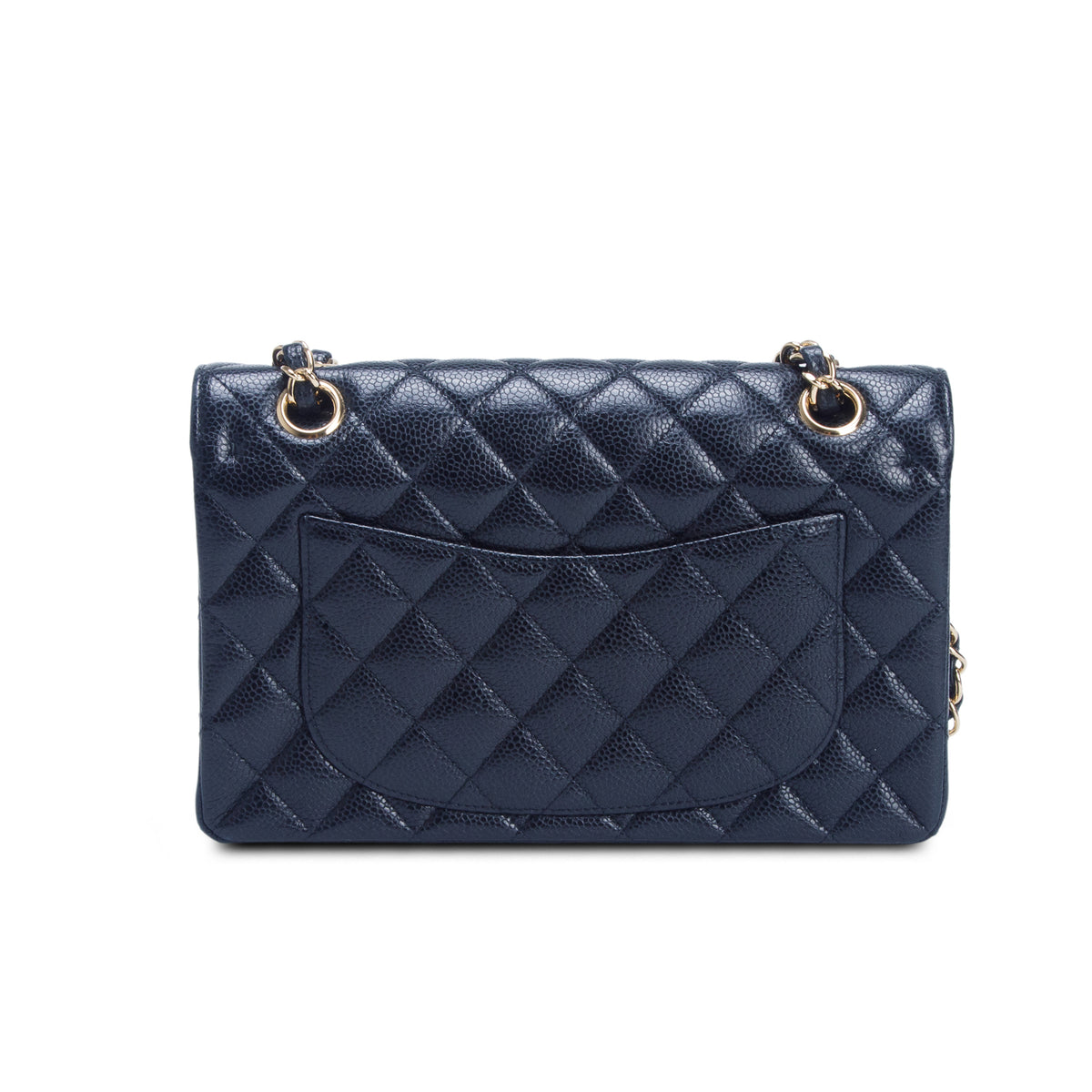 Chanel Black Quilted Caviar Leather Classic Small Double Flap Bag w/ Box & Authenticity Card
