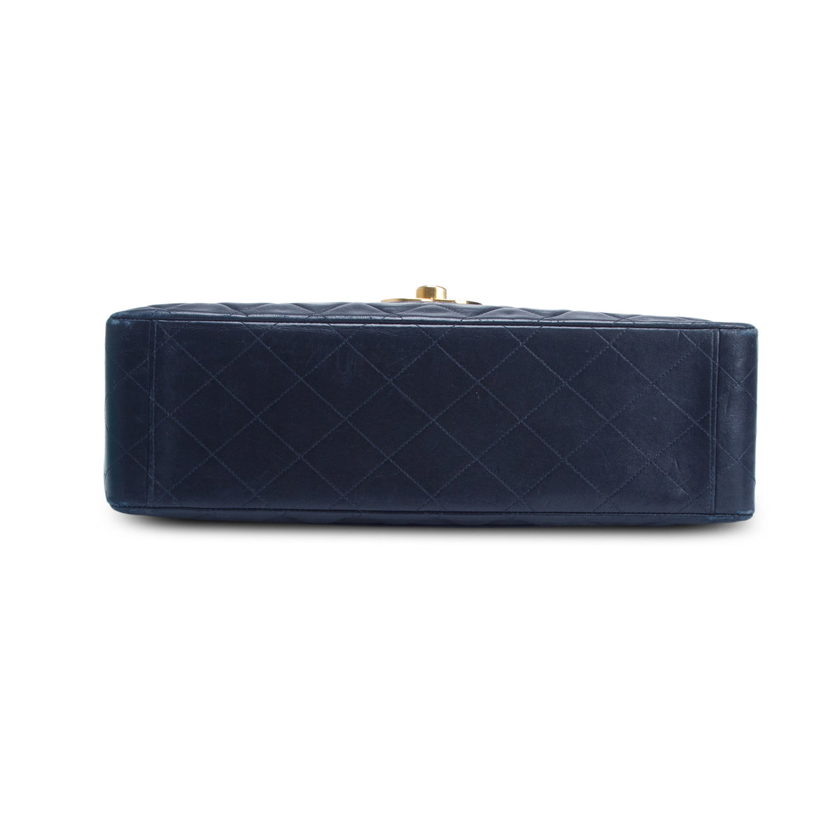 Chanel Vintage Black Lambskin Quilted XL Jumbo Single Flap Bag