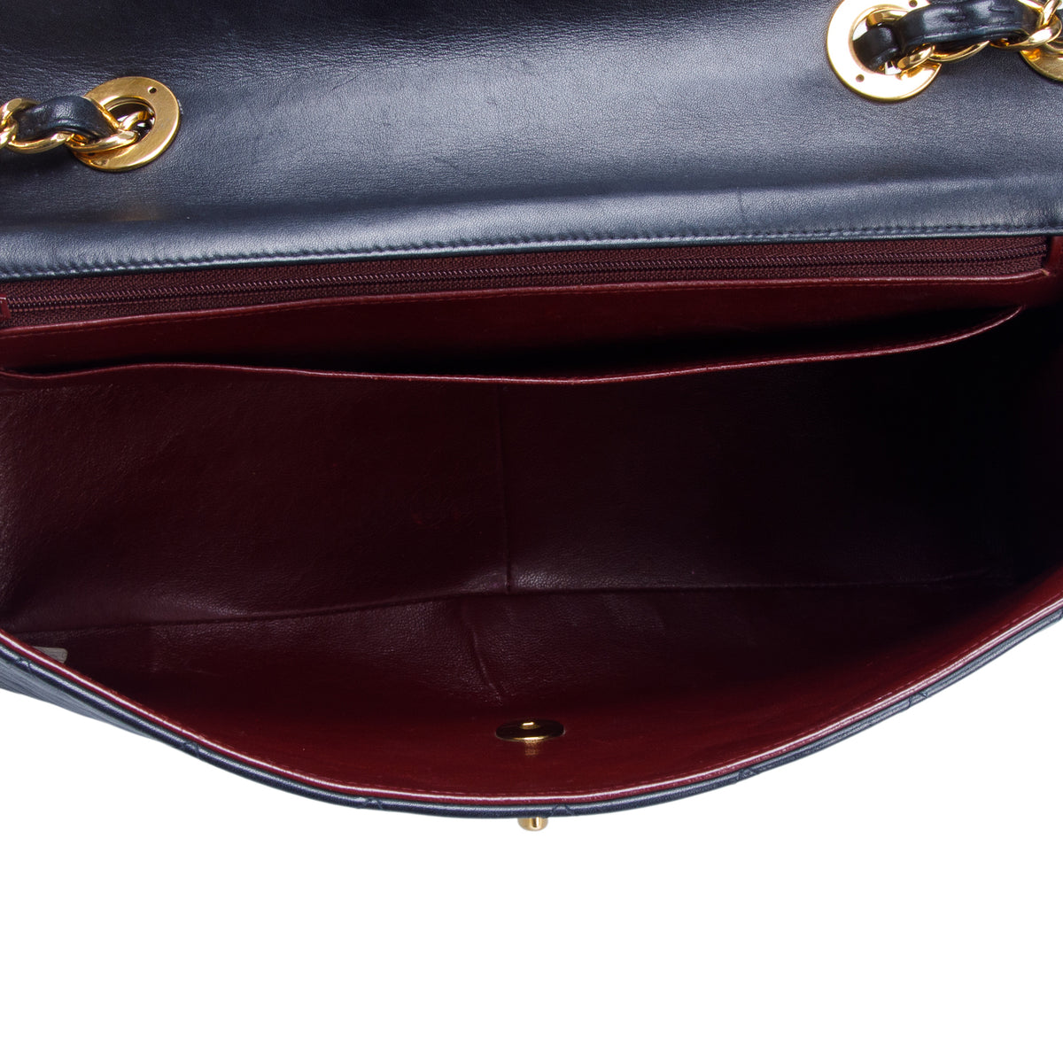 Chanel Vintage Black Lambskin Quilted XL Jumbo Single Flap Bag