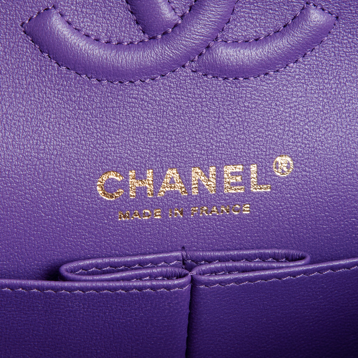 Chanel 2025 Purple Quilted Caviar Leather Classic Small Double Flap Bag w/ Box & Receipt