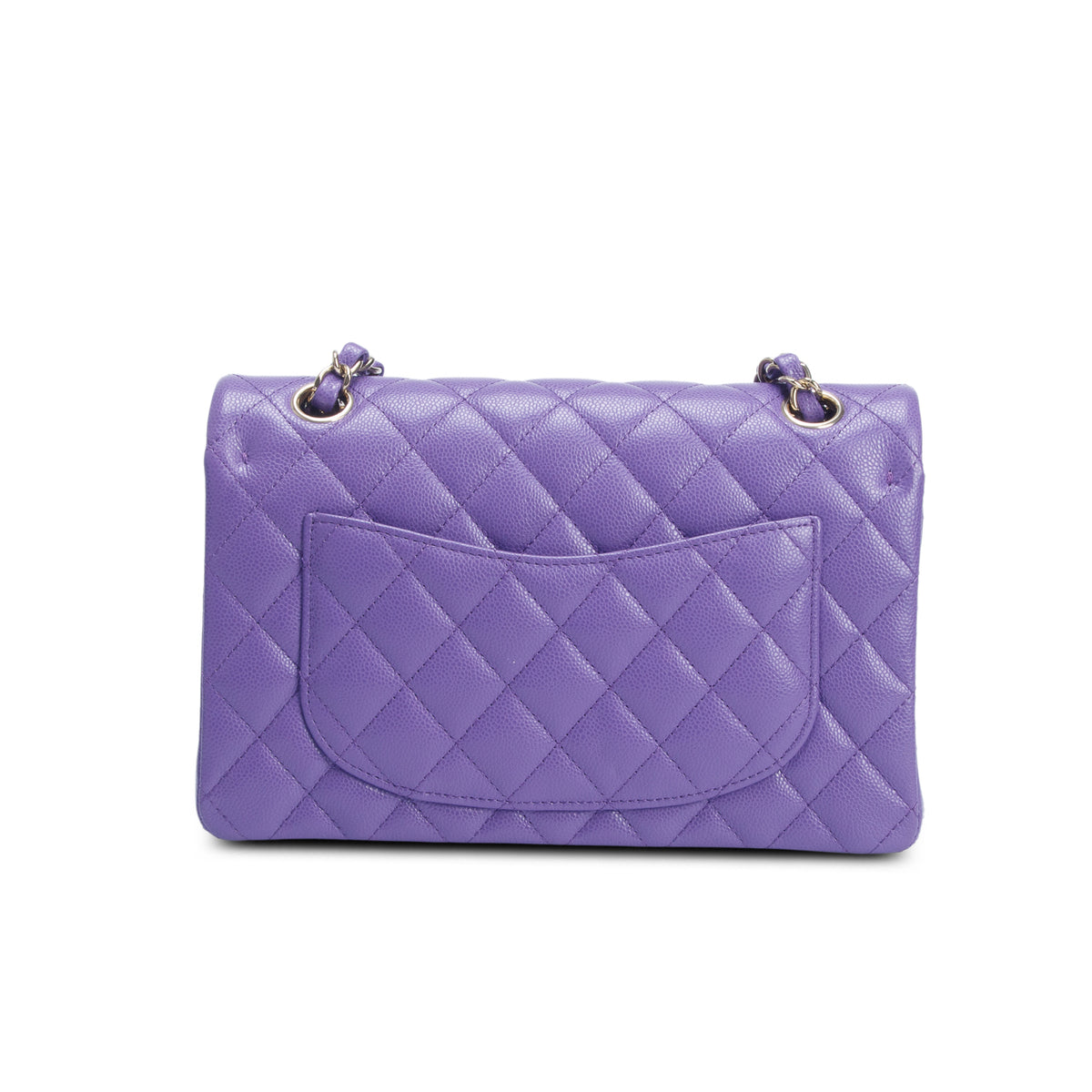 Chanel 2025 Purple Quilted Caviar Leather Classic Small Double Flap Bag w/ Box & Receipt