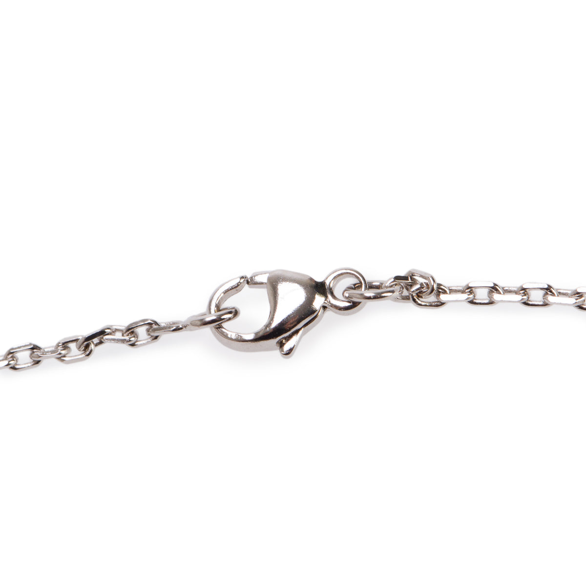 Hermes Palladium Plated White Lacquered Mini Pop H Pendant Necklace
