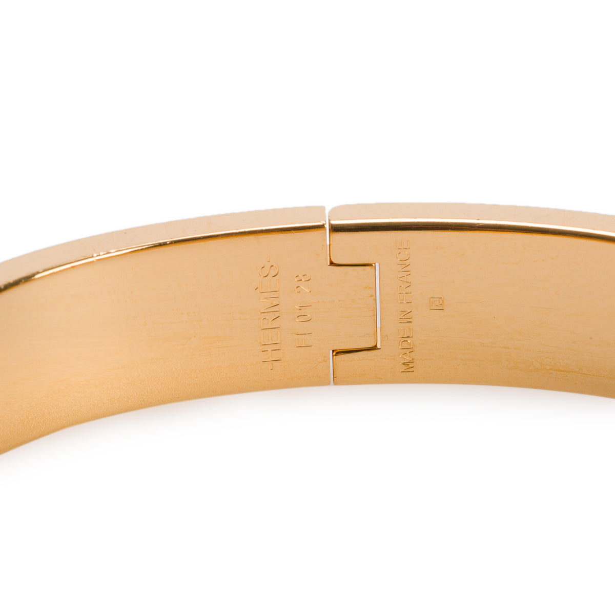 Hermes Gold Plated Black Enamel 12 MM Clic H Bracelet