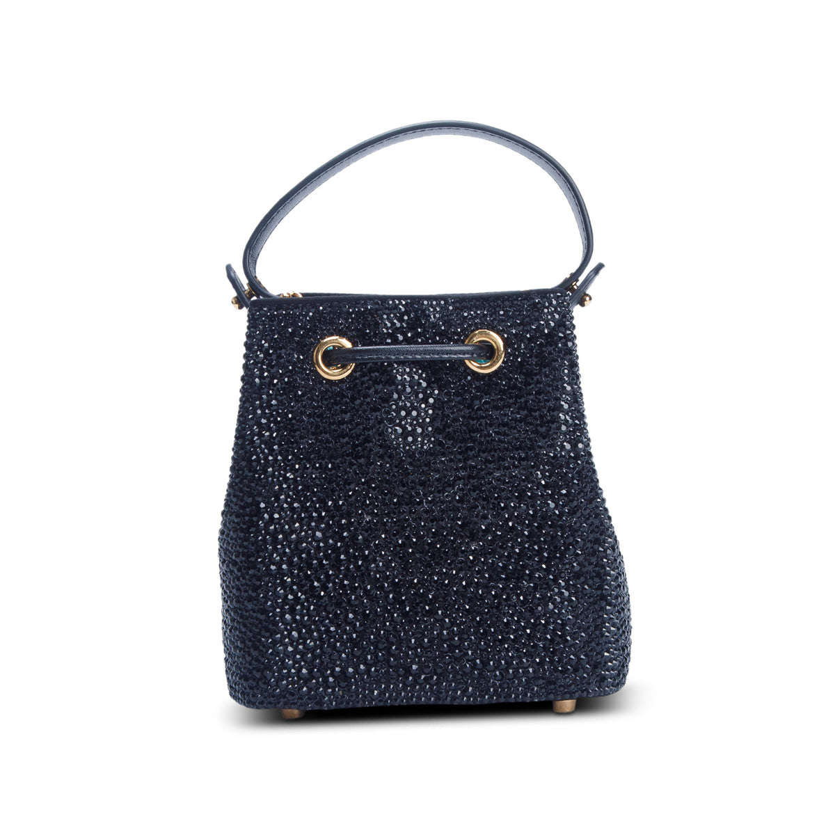 Versace Black La Medusa Embellished Satin Mini Bucket Bag w/ Box & Strap