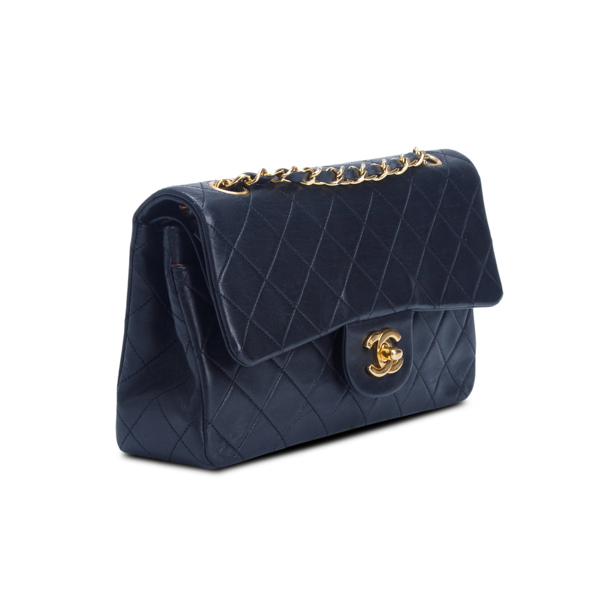 Chanel Vintage Black Lambskin Classic Small Double Flap Bag