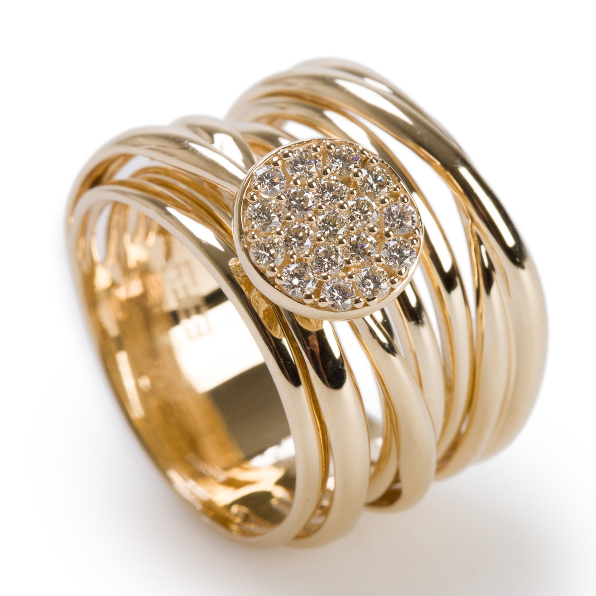 Effy 14k Yellow Gold Diamond D'Oro Multi Band Ring, Size 7