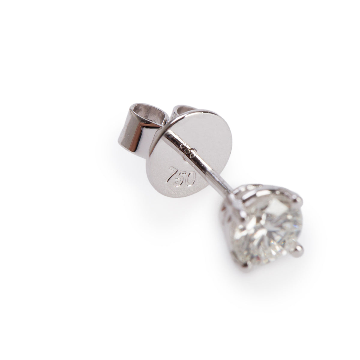 18k White Gold 0.65 tcw. Round Cut Diamond Stud Earrings