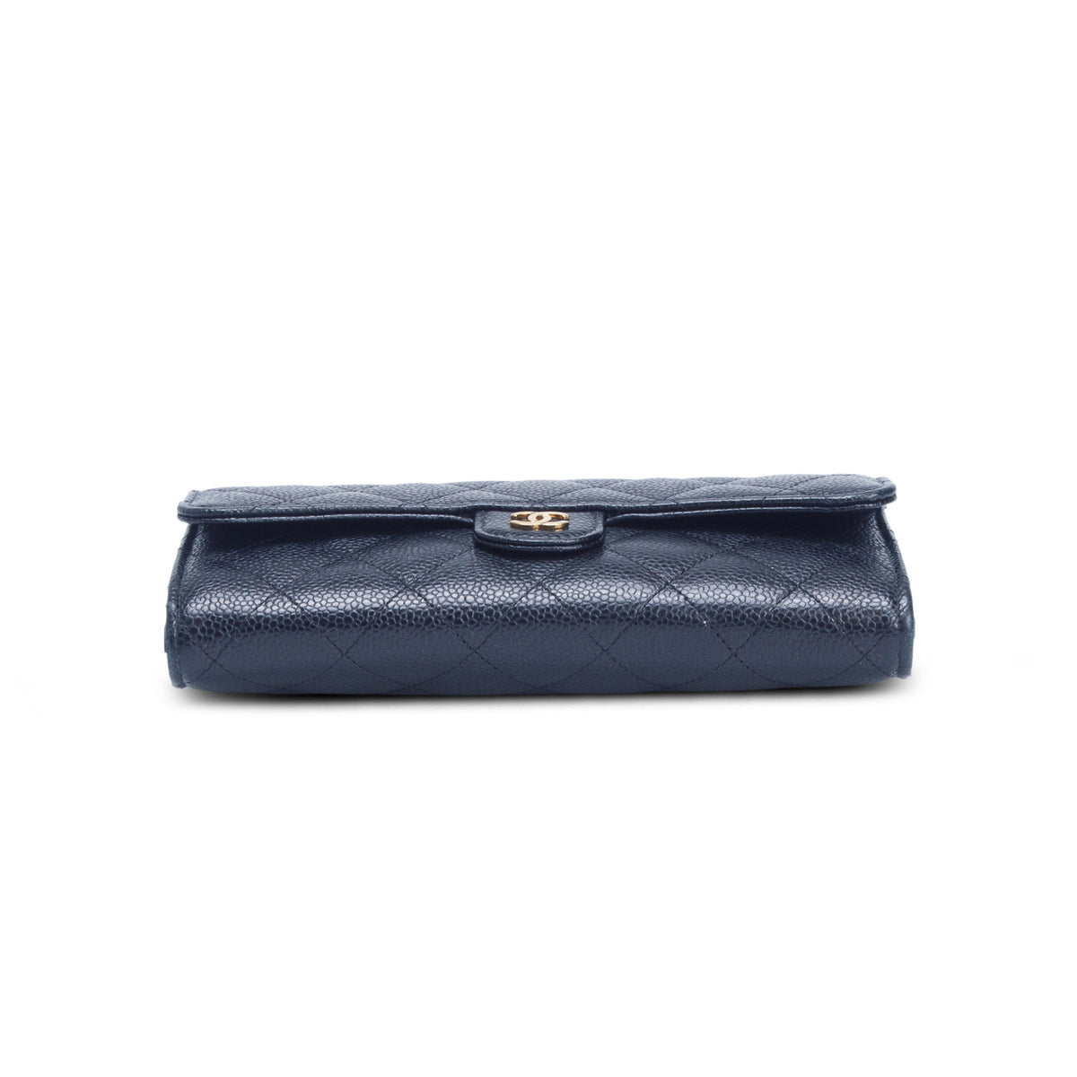 Chanel Black Caviar Leather Classic Long Flap Wallet w/ Box, Authenticity Card & Receipt