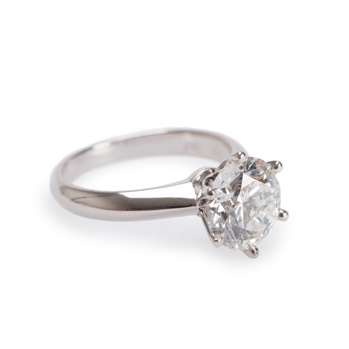 18k White Gold 2.07 ct. Round Cut Diamond Engagement Ring, Size 3.5 w/ GIA Certificate