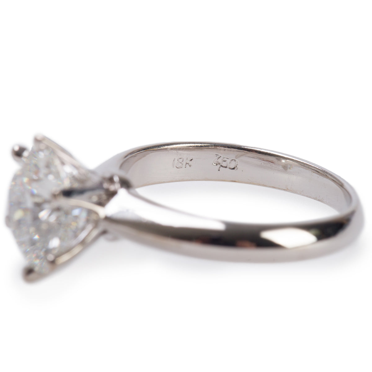 18k White Gold 2.07 ct. Round Cut Diamond Engagement Ring, Size 3.5 w/ GIA Certificate