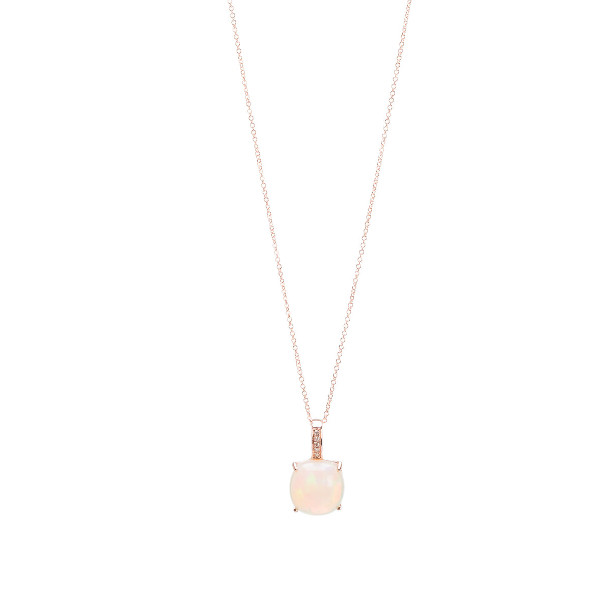 Effy 14k Rose Gold White Opal & Diamond Pendant Necklace