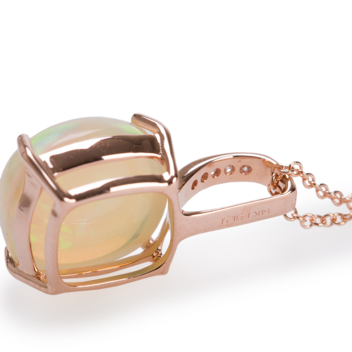 Effy 14k Rose Gold White Opal & Diamond Pendant Necklace