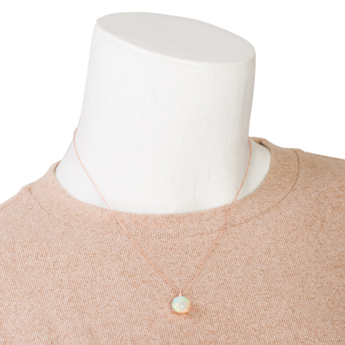 Effy 14k Rose Gold White Opal & Diamond Pendant Necklace