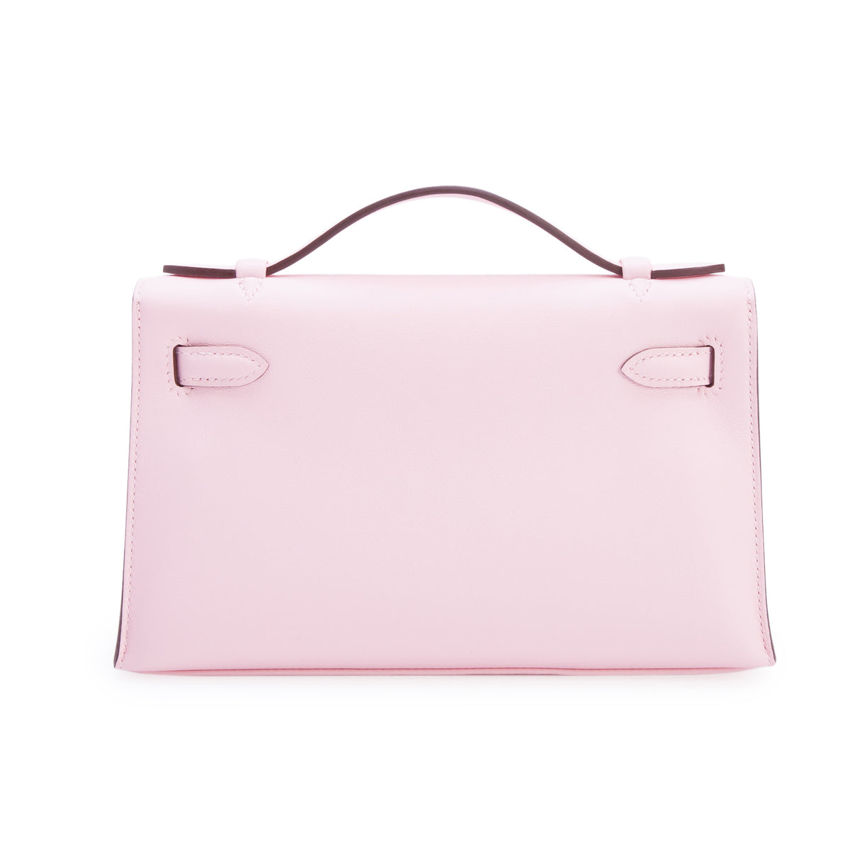 Hermes 2025 Rose Sakura Swift Leather Kelly Pochette Clutch w/ Box