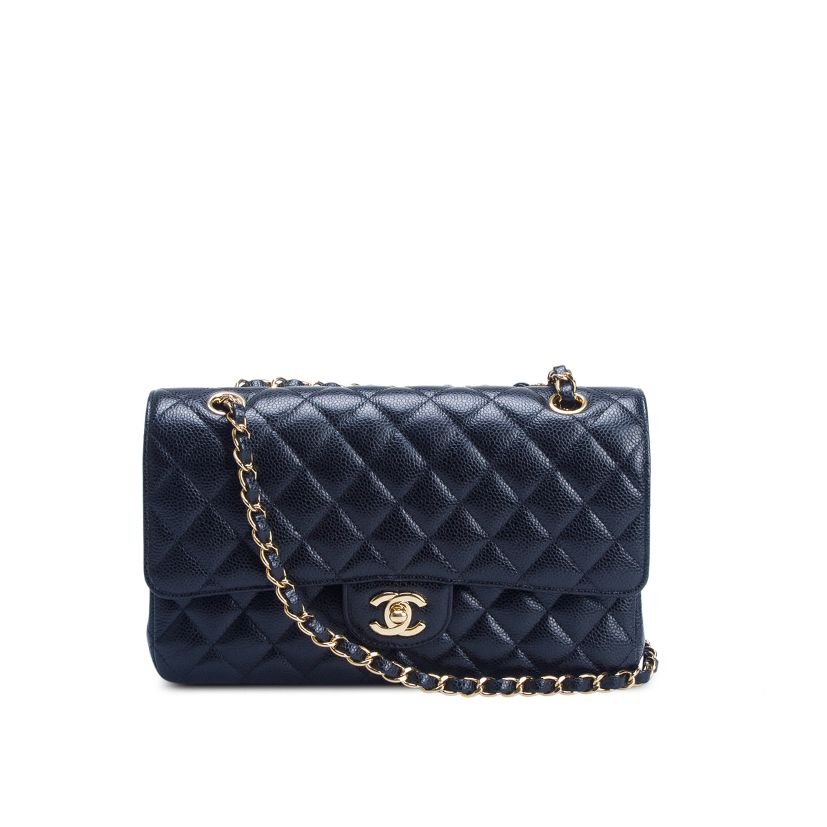 Chanel Black Caviar Quilted Medium Double Flap Bag w/ Box, Receipt & Authenticity Card