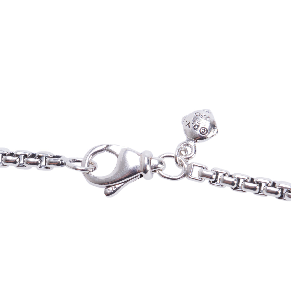 David Yurman Sterling Silver & 18k Yellow Gold Pure Form Graduated Link Chain Station Necklace w/ Box