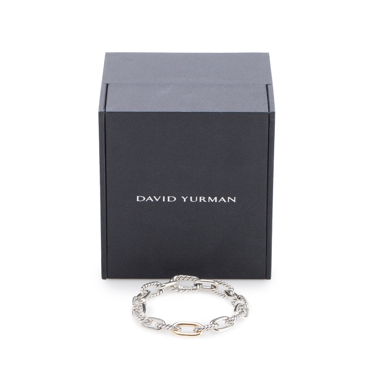 David Yurman Sterling Silver & 18k Yellow Gold Madison Chain Bracelet, 8.5 MM w/ Box