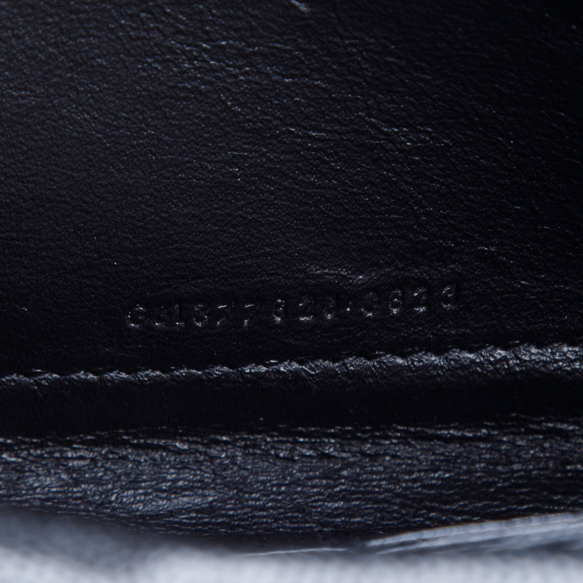 Saint Laurent 2023 Black Grain De Poudre Chevron Cassandre Envelope Chain Wallet
