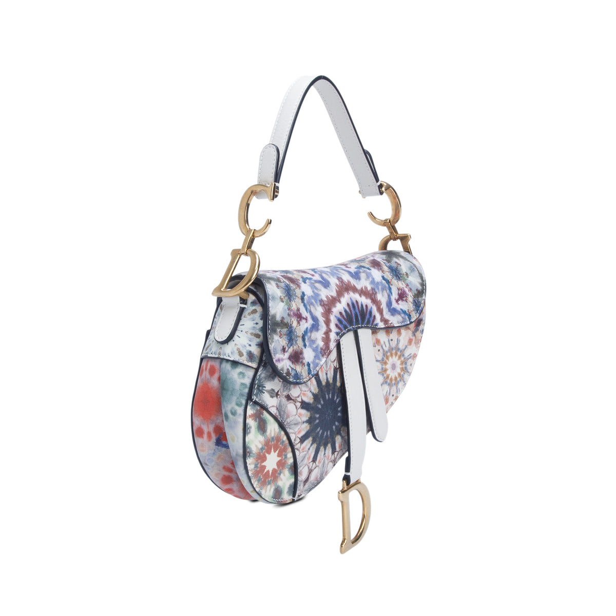 Christian Dior Multicolor Calfskin Kaleidiorscopic Mini Saddle Bag w/ Box &