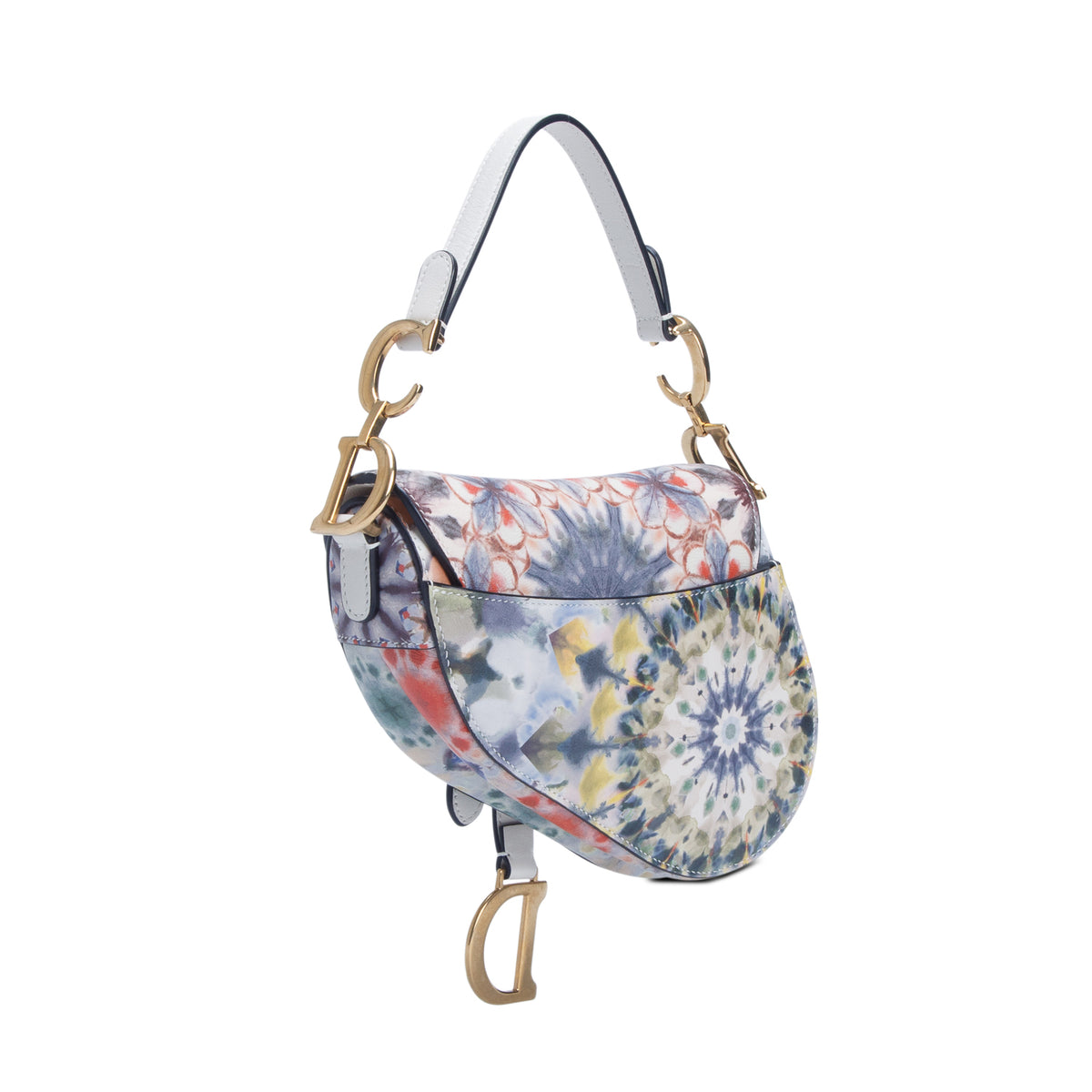 Christian Dior Multicolor Calfskin Kaleidiorscopic Mini Saddle Bag w/ Box &