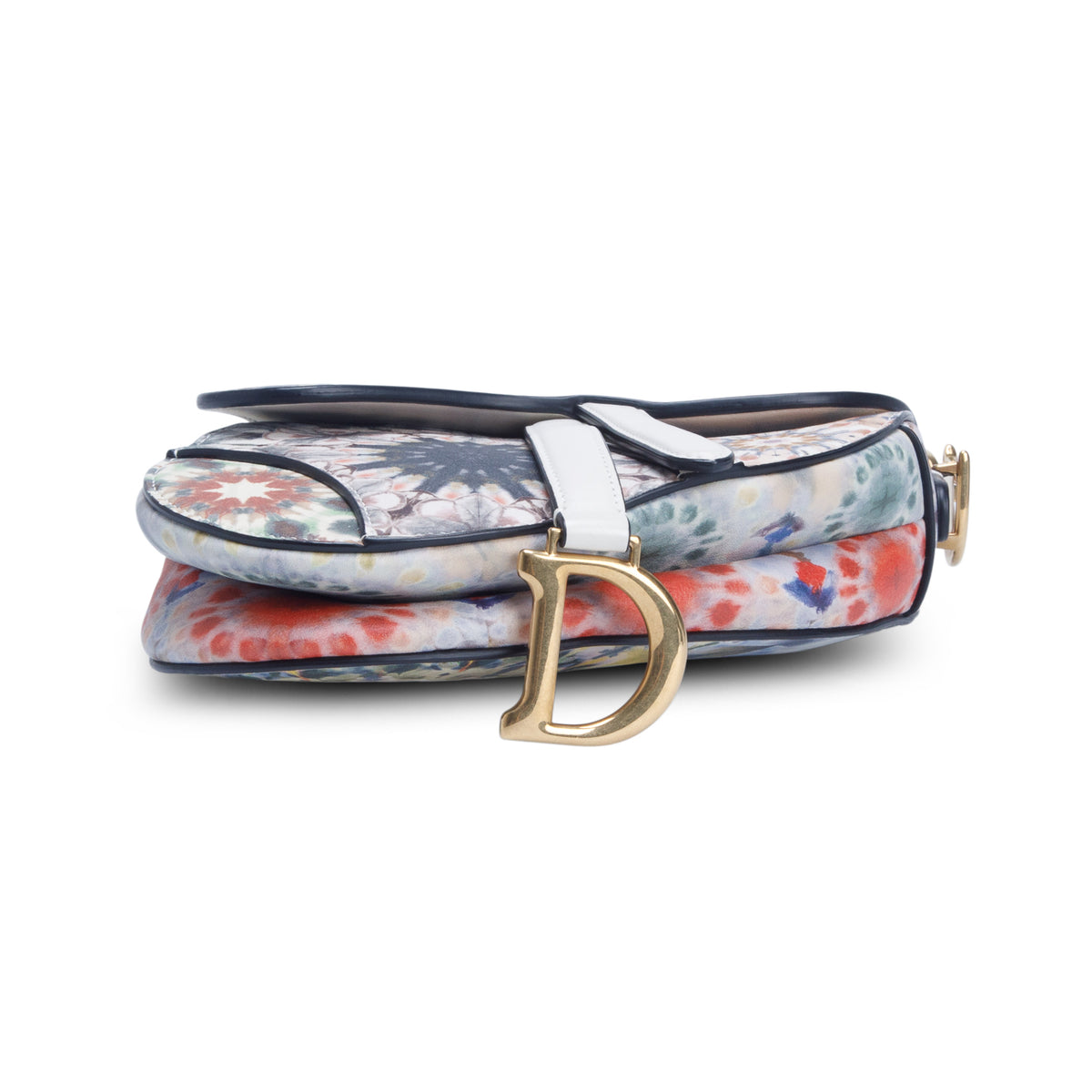 Christian Dior Multicolor Calfskin Kaleidiorscopic Mini Saddle Bag w/ Box &