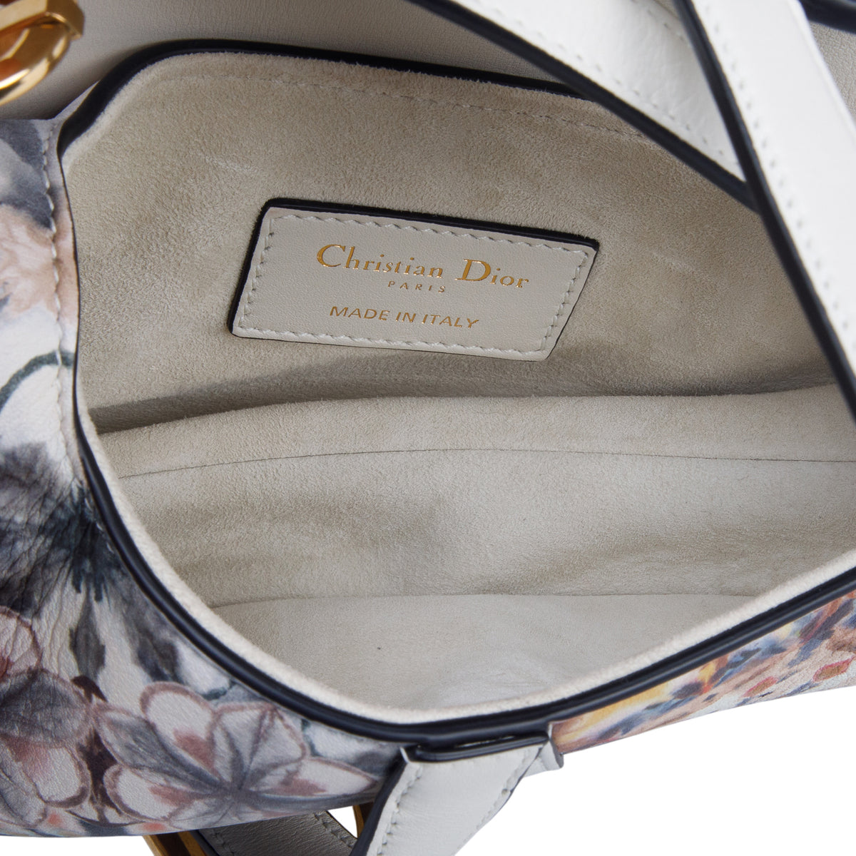 Christian Dior Multicolor Calfskin Kaleidiorscopic Mini Saddle Bag w/ Box &