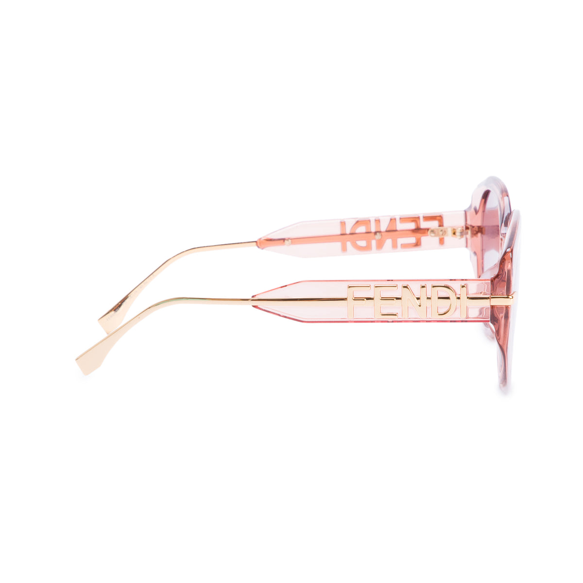 Fendi FE40083U Pink Transparent Acetate Fendigraphy Logo Sunglasses w/ Case