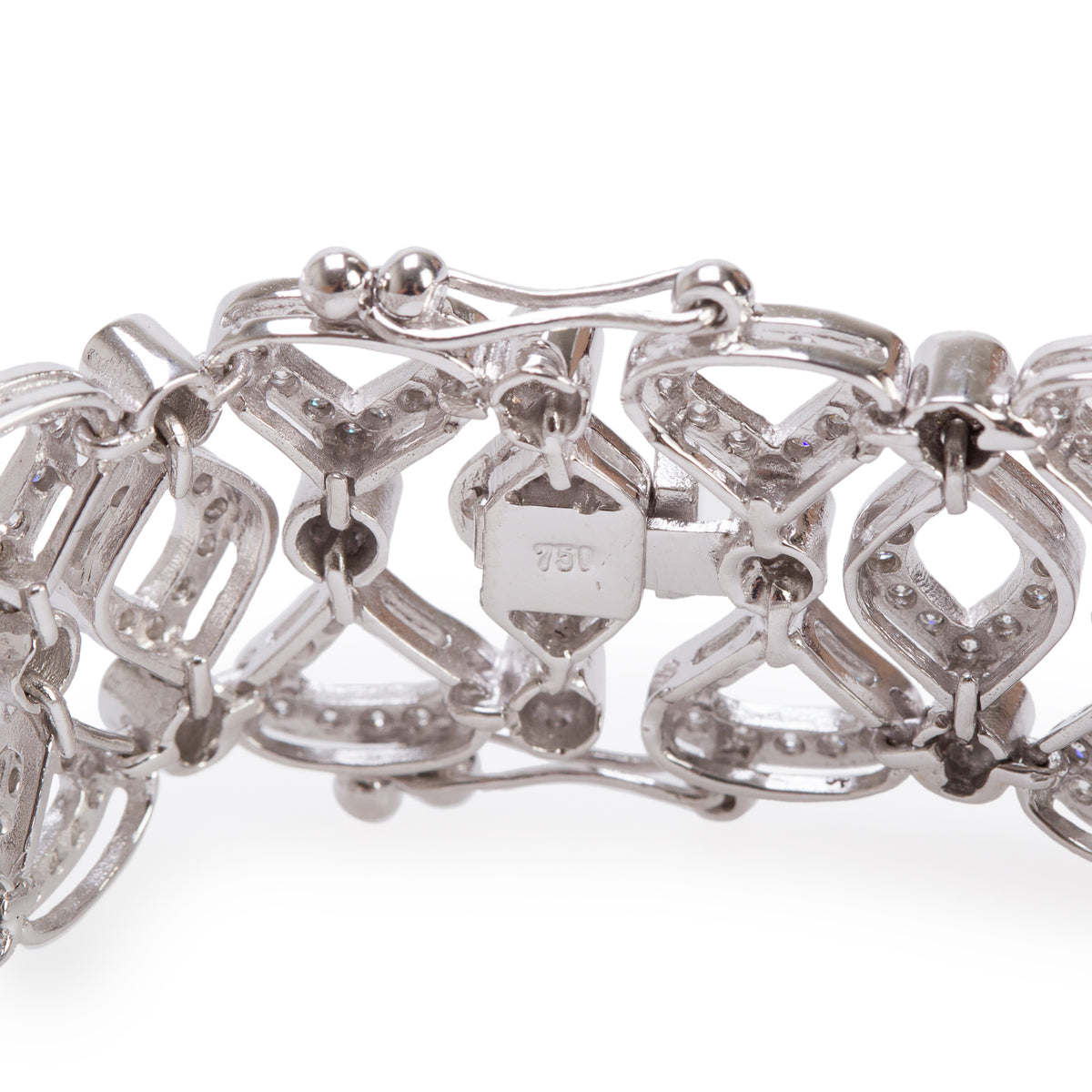 18k White Gold 5.28 tcw. Diamond Wide Bracelet