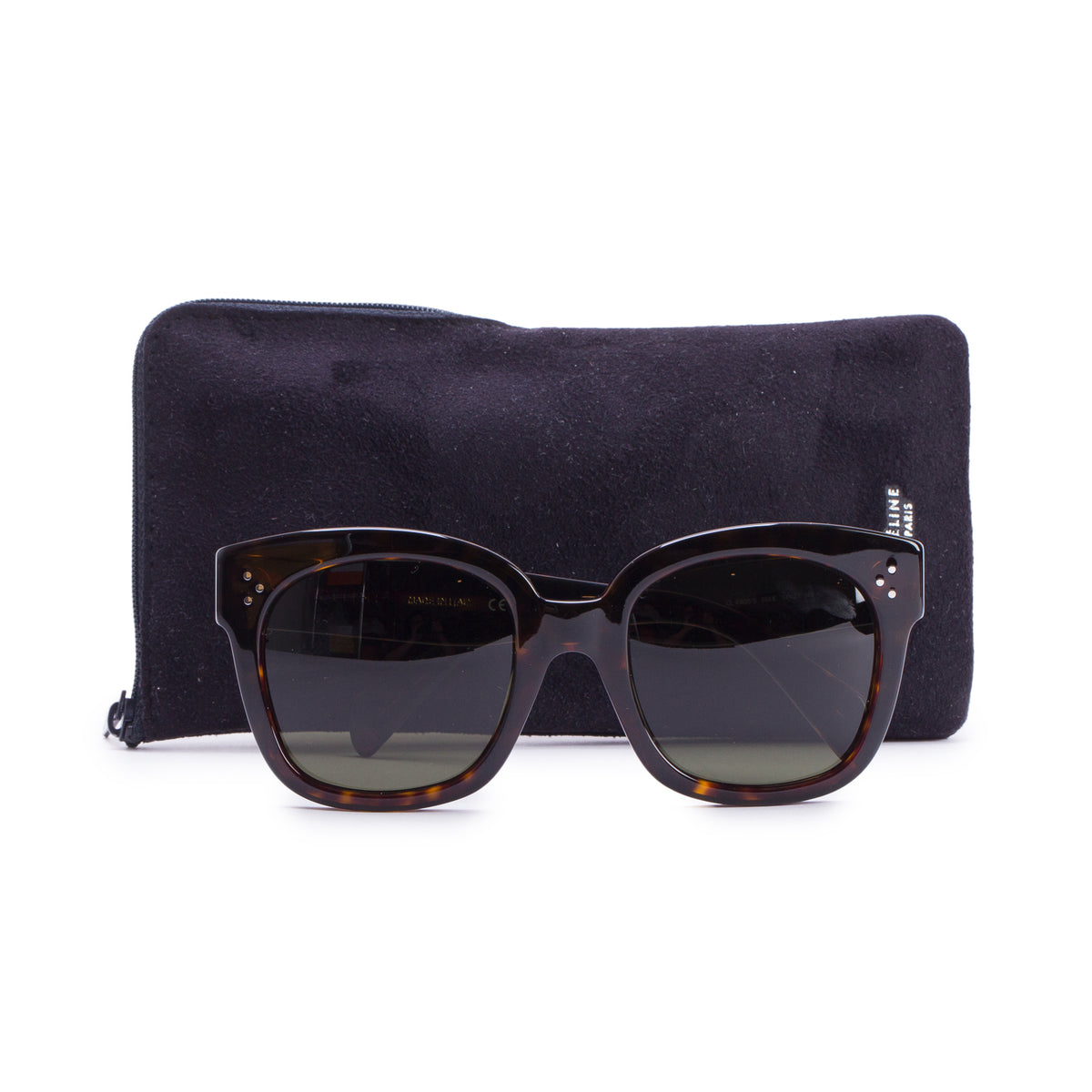 Celine CL41805/S Brown Havana Acetate Oversized Sunglasses w/ Case